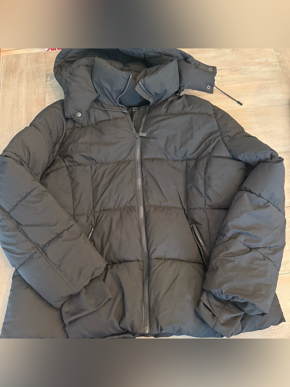 BCBG Paris Women’s Puffer Coat Jacket Sz XL Black Warm Cozy Winter Classic